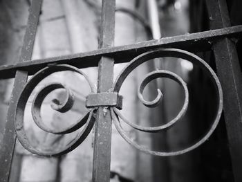 Close-up of old metal gate