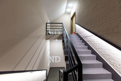 Staircase in illuminated building
