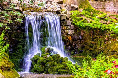 Scenic view of waterfall
