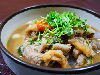 Close-up of food in bowl on table