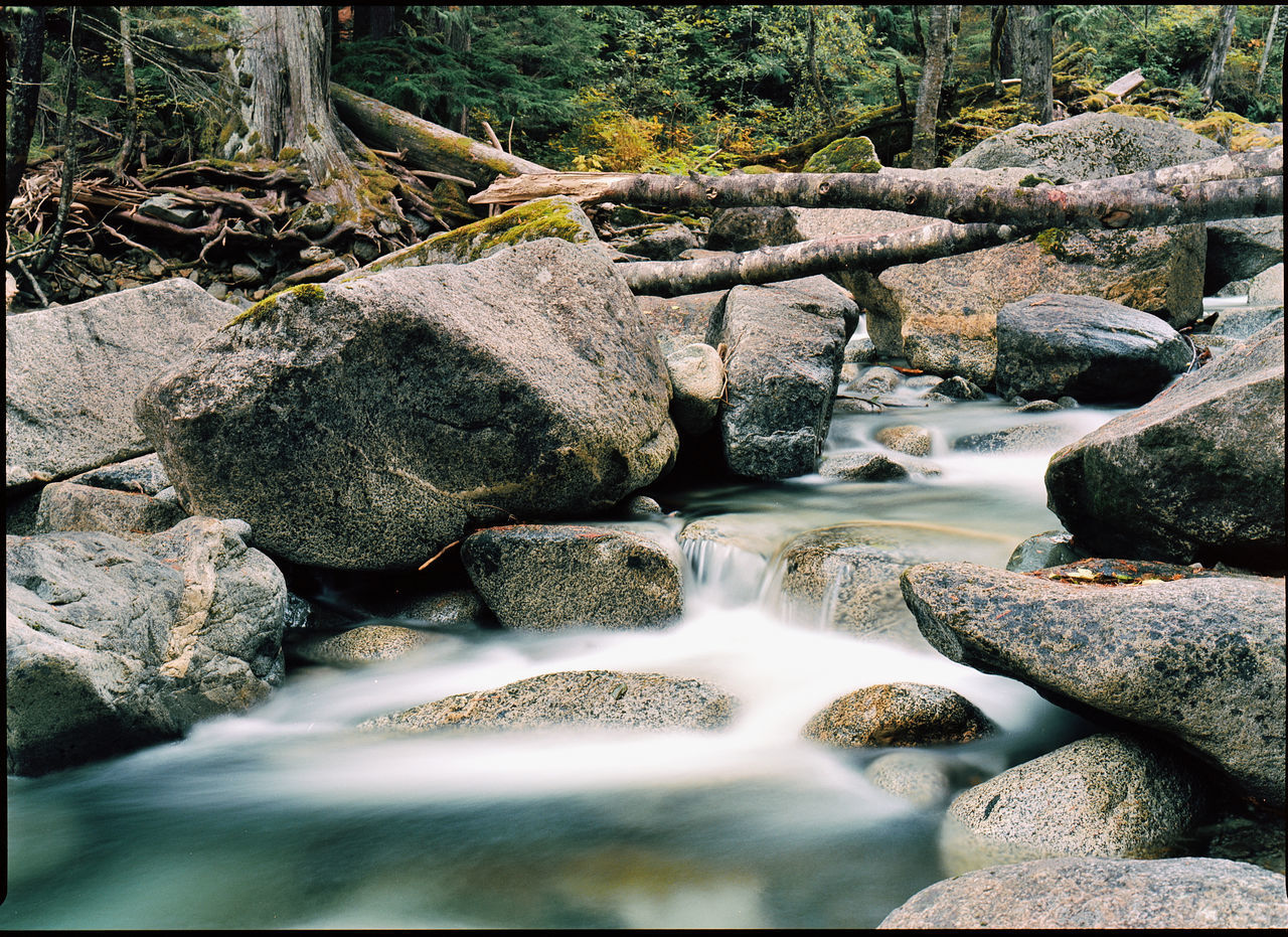 VIEW OF STREAM FLOWING THROUGH ROCKS