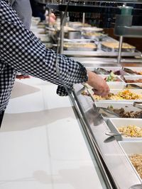 Man preparing food in restaurant