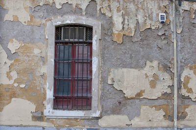 Full frame shot of weathered wall of old building