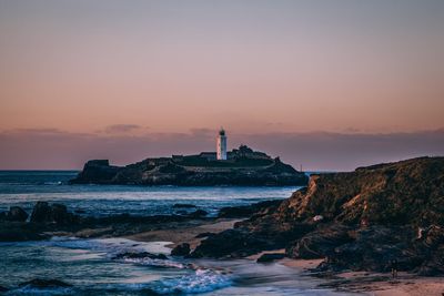 View of sea at sunset