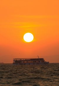 Scenic view of sea at sunset