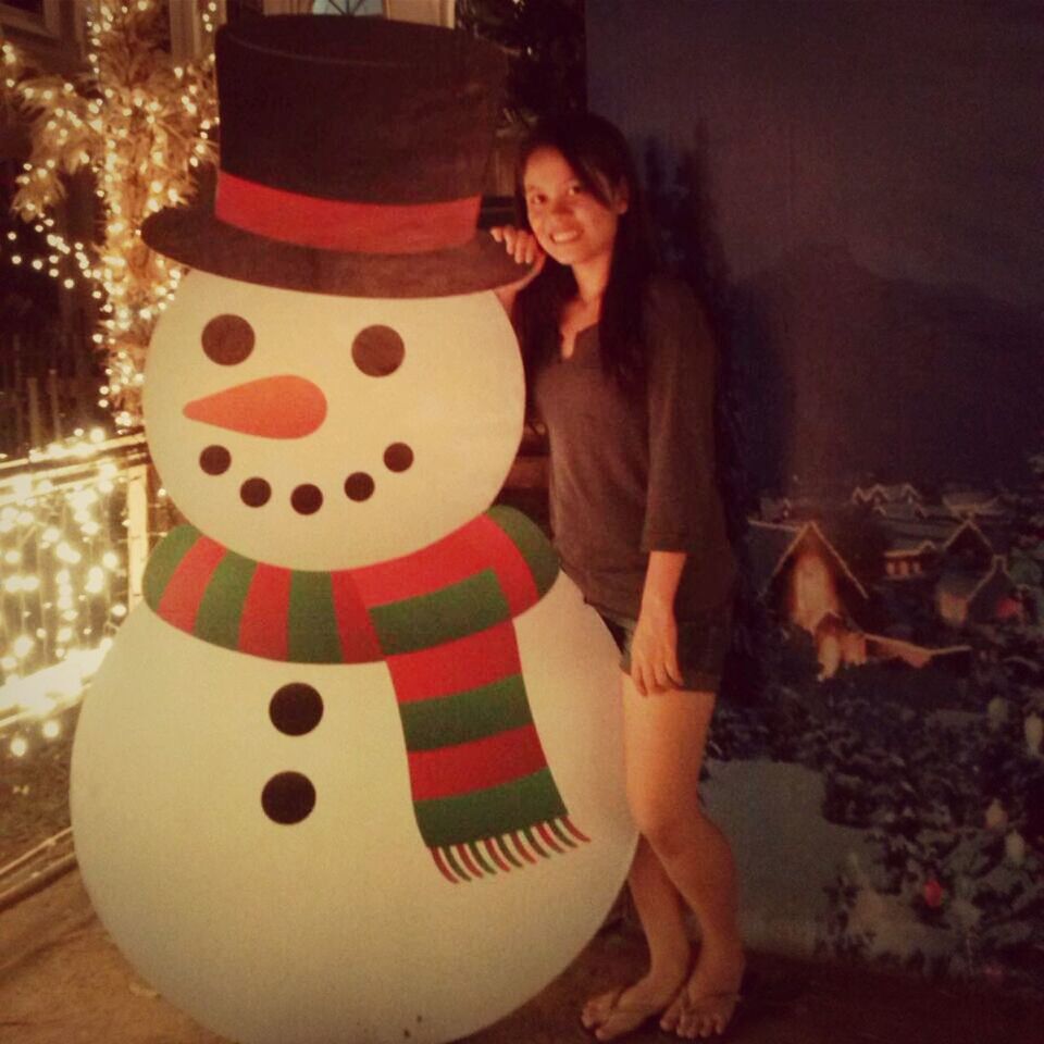 With snowman