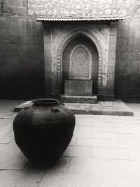 Closed door of old building