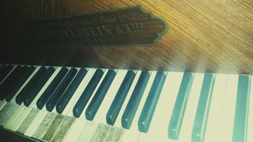 Close-up of piano keys