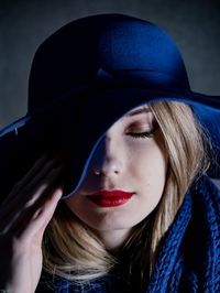 Close-up portrait of a beautiful young woman