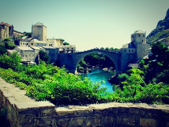 Arch bridge over canal