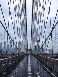 View of suspension bridge against sky