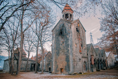 Exterior of historic building against sky