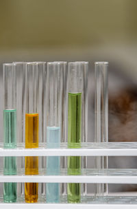 Close-up of glass with reflection in water