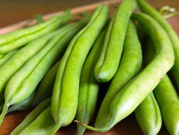 Close-up of green chili peppers