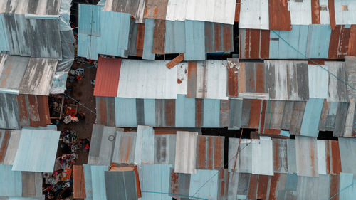 Aerial view of the local market in arusha city, tanzania