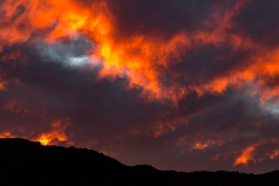 Scenic view of silhouette against sky at night