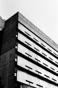 Low angle view of modern building against clear sky