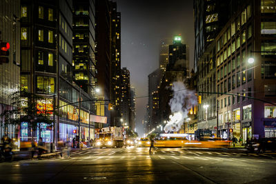 Traffic on city at night