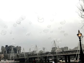 Low angle view of city against sky