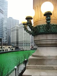 Modern sculpture in city