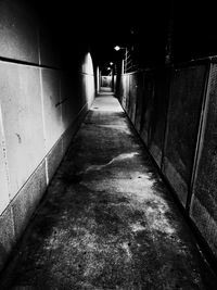 Illuminated corridor of building