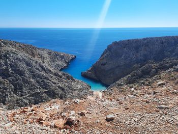 Scenic view of sea against sky, seitan limania