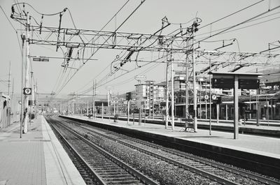 Train on railroad station platform