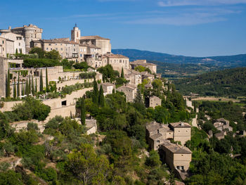 High angle view of buildings in city