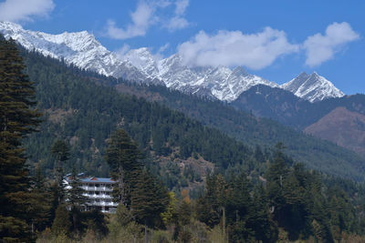 Scenic view of snowcapped mountains