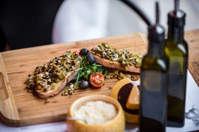 Close-up of food on table