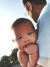 Portrait of mother and daughter baby