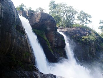 Scenic view of waterfall