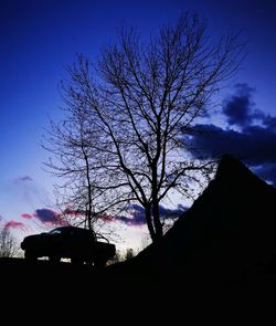 Silhouette bare tree against sky during sunset