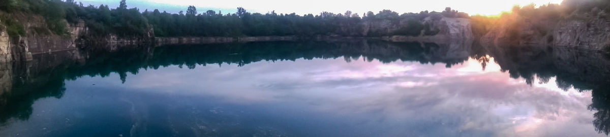 Panoramic view of lake against sky