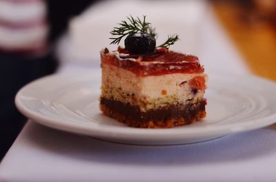 Close-up of cake in plate