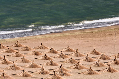 High angle view of beach