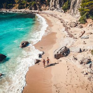 High angle view of beach