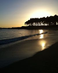 Scenic view of sunset over sea