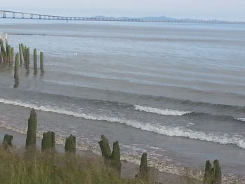 Scenic view of beach against sky