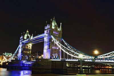 View of illuminated bridge at night