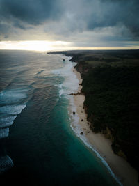 Aerial view of sea against sky