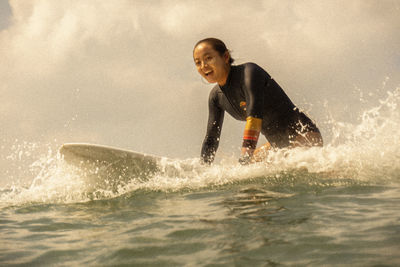 Man surfing in sea