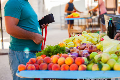 Fruits for sale at market stall