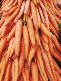 Full frame shot of carrots at market stall