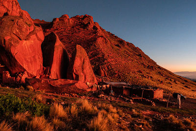 Rock formations on landscape