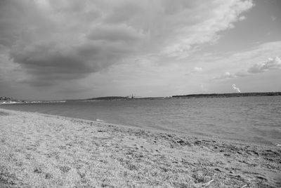 Scenic view of beach against sky