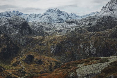 Scenic view of mountains against sky