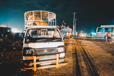 Car on street at night