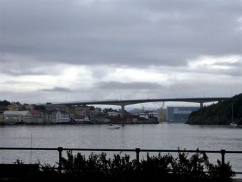 River against cloudy sky