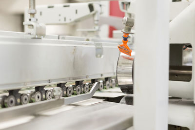 Close-up of machine part in factory
